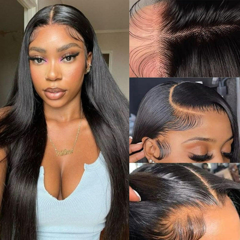 13x6 straight lace front human hair wig