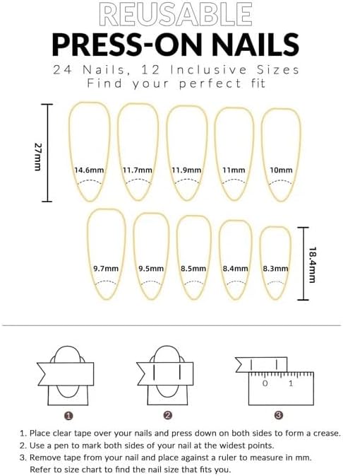 24 PCS Press On False Nails Short Medium Length Full Cover Acrylic Fake Nails Almond Shaped Ballerina Nails Cute Pumpkin Bat Ghost Spider Reusable Nails Nail Salons Home DIY